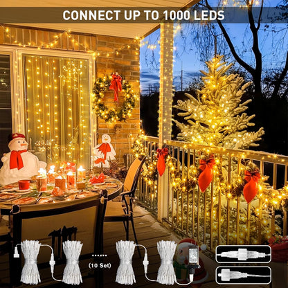 33ft 100 LED Fairy Twinkle Lights – Outdoor & Indoor Decorative String Lights