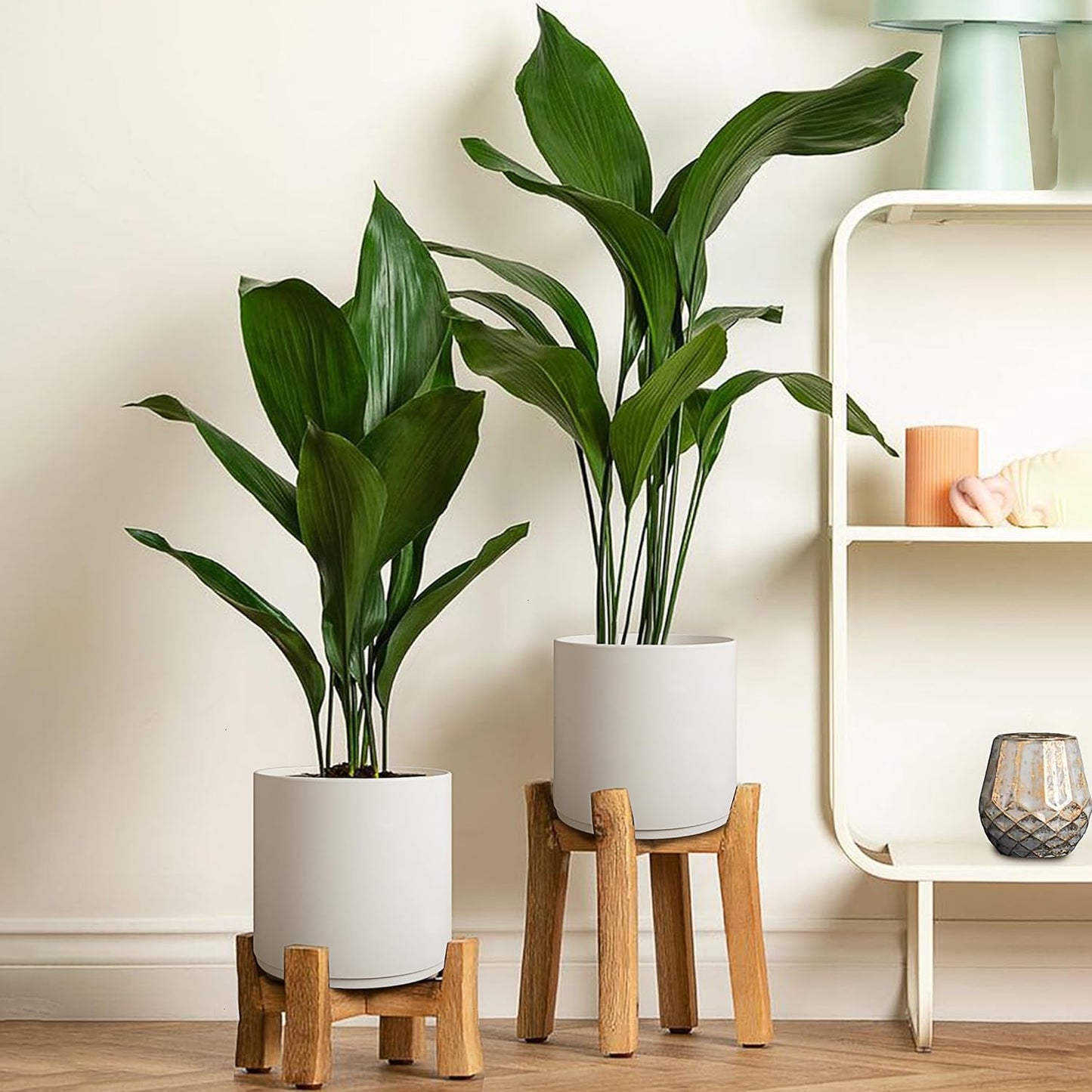 Ceramic Plant Pots(4.5+5.5inch), Flower Pots for indoor ,Small Planters for Home Office Decor
